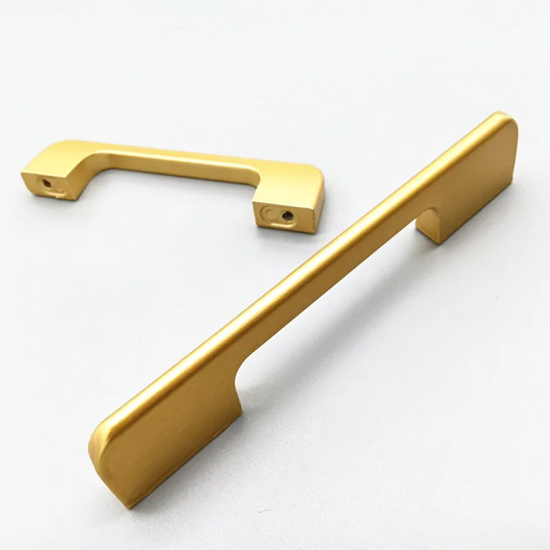 Extended wardrobe handle cabinet shoe cabinet handle simple black gold aluminum alloy door handle