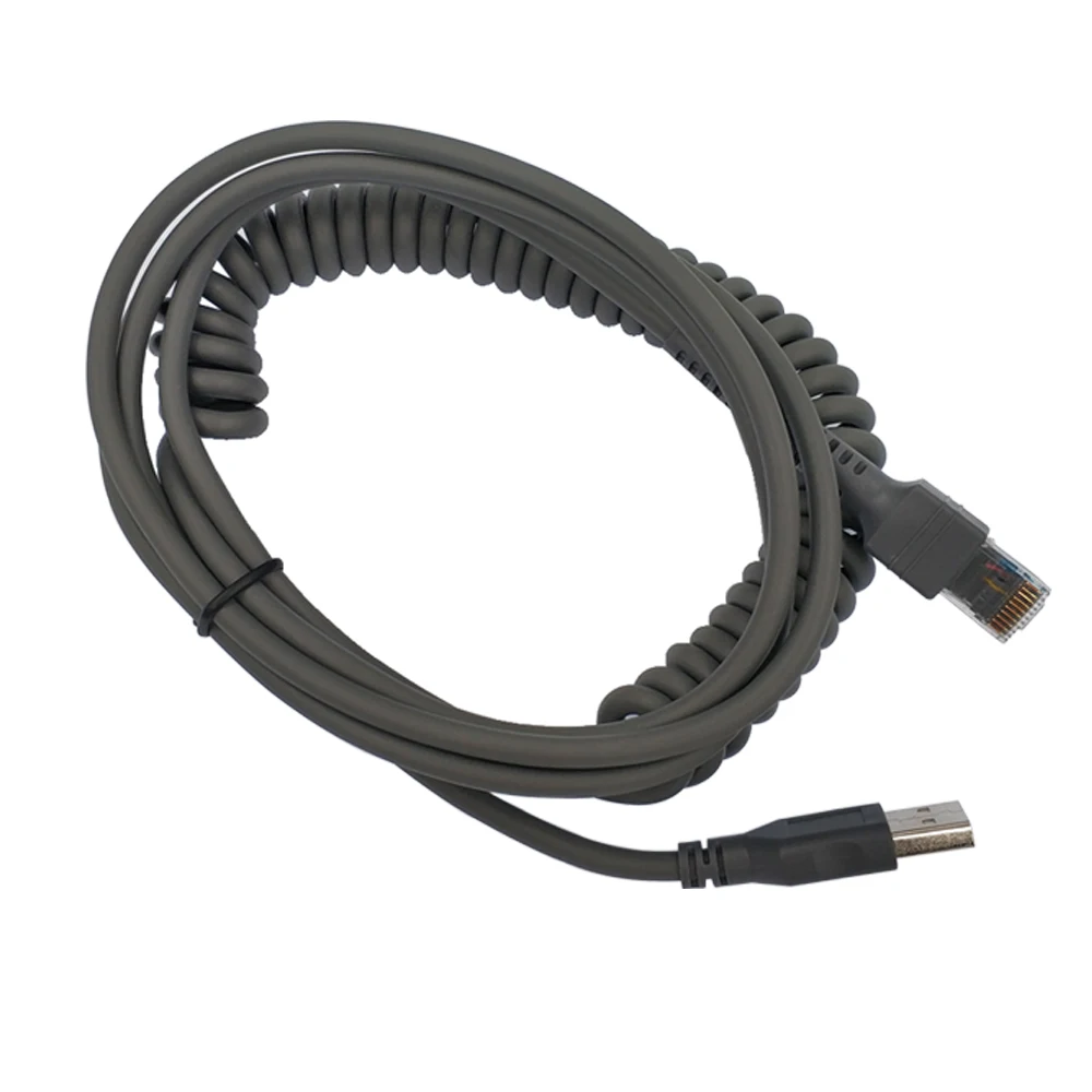 

BarCode Scanner Reader Coil USB Cable Spiral Curly CBA-U12-C09ZAR For Symbol LS2208AP,LS1203,LS4208,LS9203,DS6707,DS6708