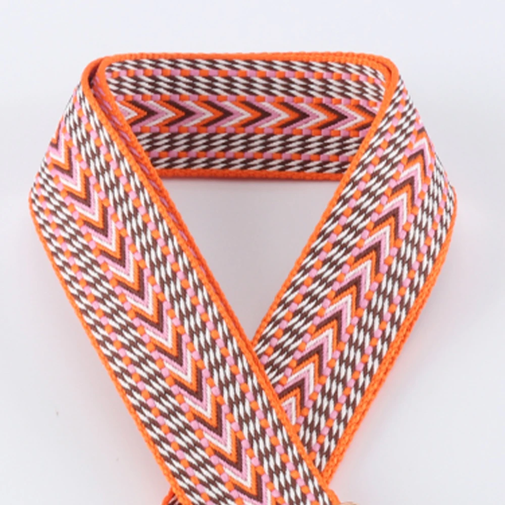 1/2/5Yards 50mm Jacquard Ribbons Strapping Sewing Fashion Multicolor Belt Bag Decoration Weave Fabric Accessories New Webbing