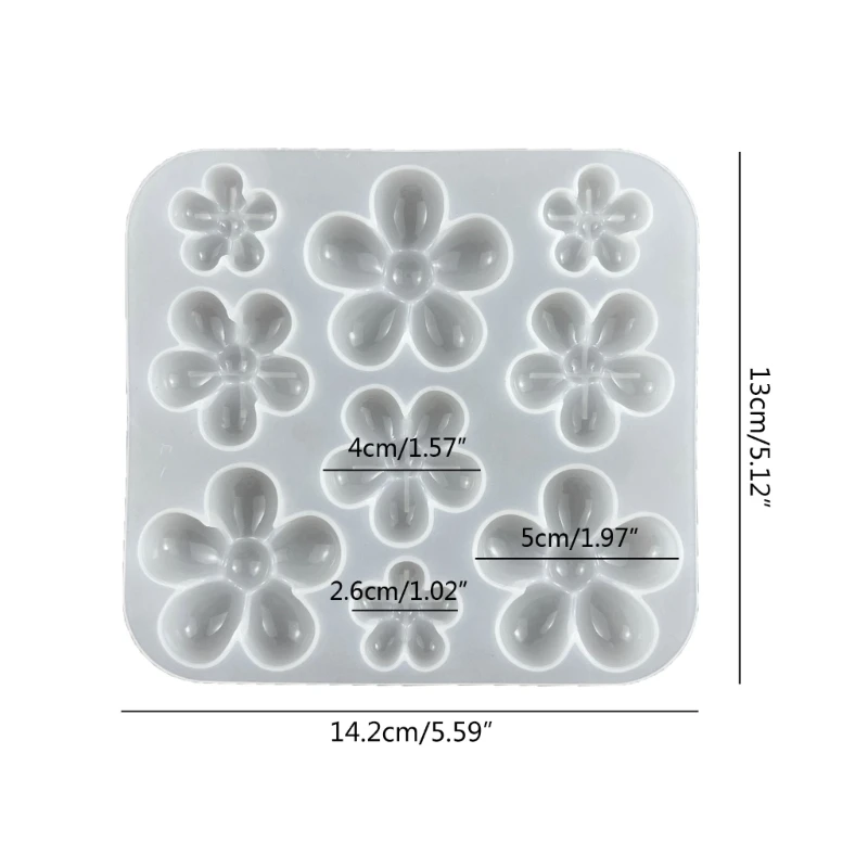 Mini Flower Silicone Mold Hollow Epoxy Shaker Fillings Silicone Molds Epoxy Resin Filler Mold for Quicksand Resin Molds
