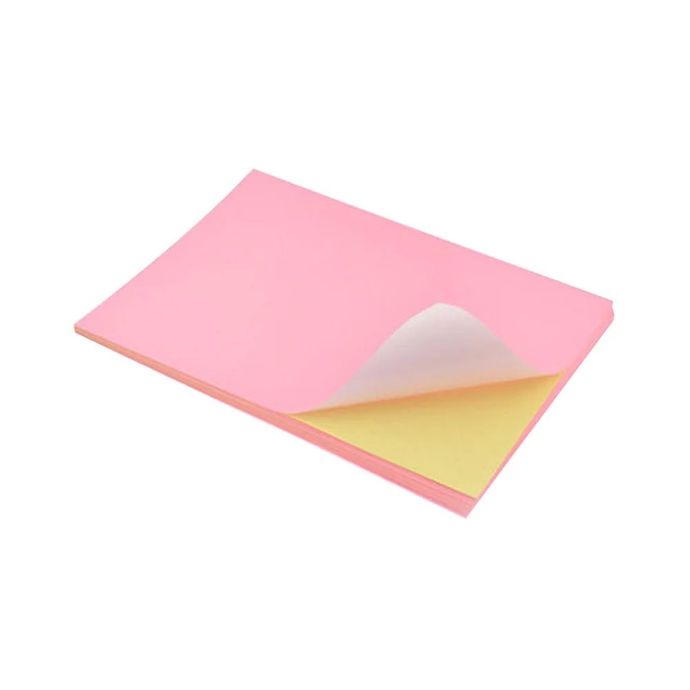 

50Pcs Colorful Adhesive Label Paper Self Adhesive Printing Paper for Office School Classification Mark and DIY