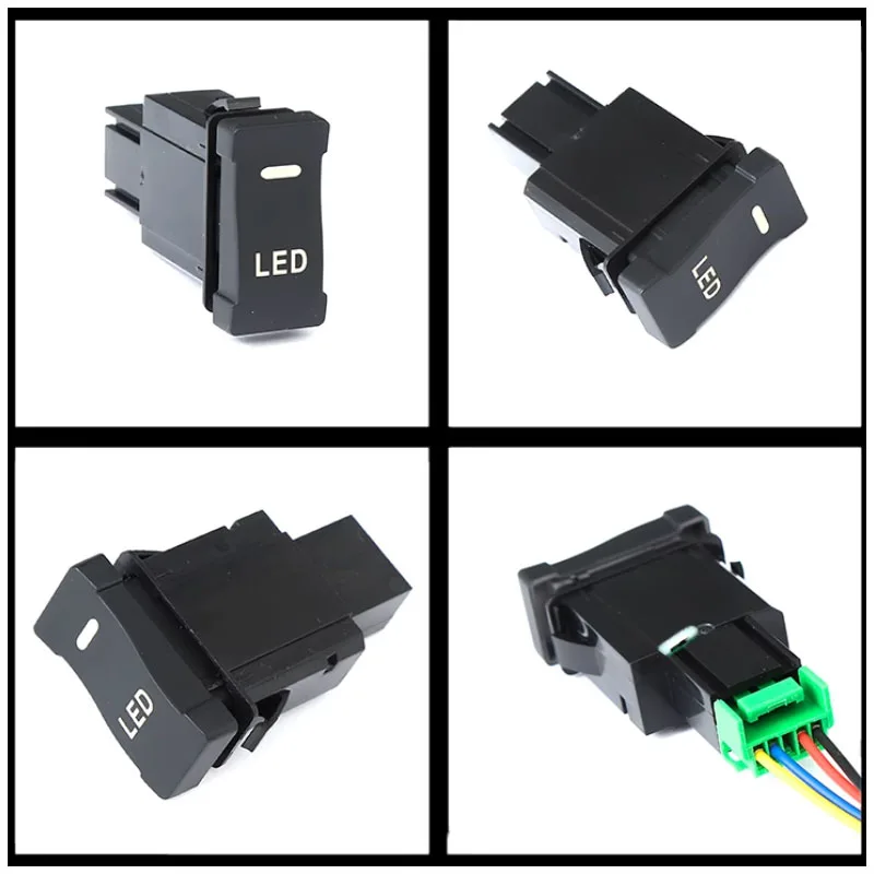 1PCS Car LED Fan Rearview Mirror Fold Spotlight Tailgate Switch Button with Connection Wire for Iveco Daily Axon Motor Home