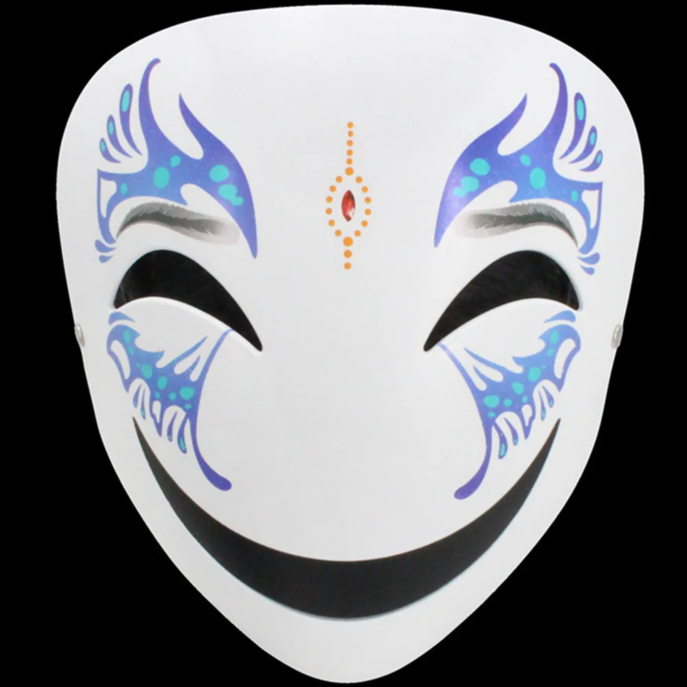 

White Smiling Face Mask Halloween Party Funny Props, Film and Television Role-Playing