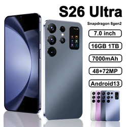 Original S26 Ultra Smartphone Qualcomm8 Gen2 16GB+1TB 7000mAh 48+72MP Dual SIM Dual Standby 5G Android13 Globalversion NFC Phone