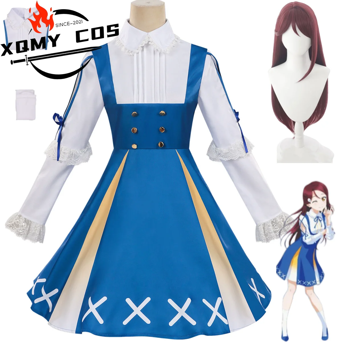 xqanime-lovelive-sunshine-kurosawa-dia-sakurauchi-riko-cosplay-costume-aqours-robe-bleue-perruque-femme-kawaii-costume-de-carnaval