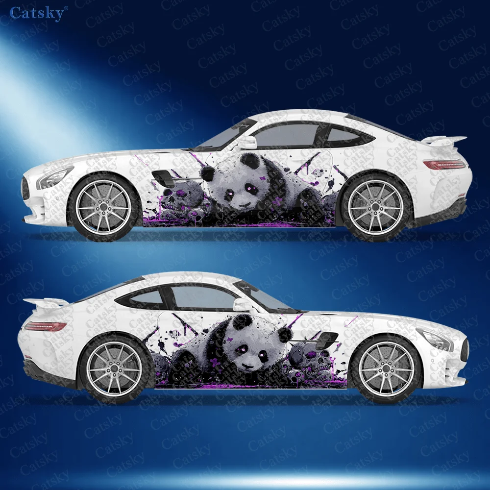 

2 шт. темно-синих наклеек с изображением панды для боковых частей автомобиля | Самоклеящиеся водонепроницаемые и устойчивые к царапинам наклейки из ПВХ, универсальный автомобильный аксессуар, подарок