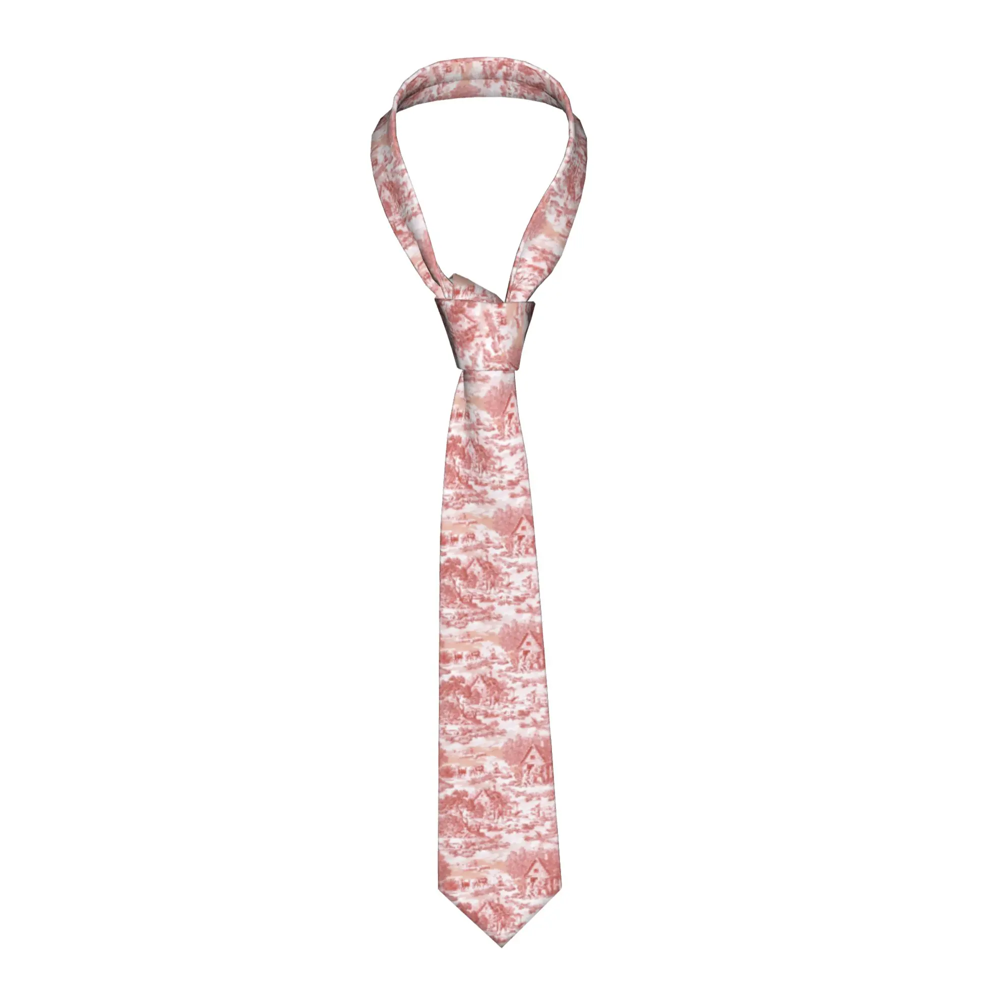 

Модный винтажный галстук с французским узором Toile De Jouy, мужской, на заказ, из шелка, для свадьбы