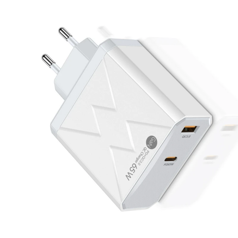 High Speed 50W USB Charger Double  Port  ABS Speed Phone Charger Efficient Power Adapter Travel for Smartphones & Tablets