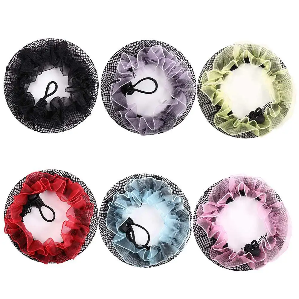 For Women Elegant Hollow Hairbands Adjustable Elastic Hair Holder Ballet Bun Hair Nets Ponytail Holder Girls Drawstring Snoods