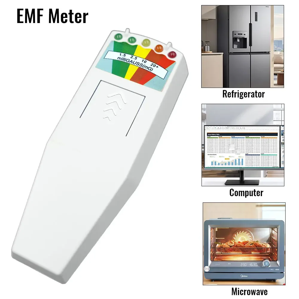 5-LED EMF متر كاشف المجال المغناطيسي شبح الصيد خوارق المعدات تستر المحمولة عداد المهنية EMF متر فاحص #4