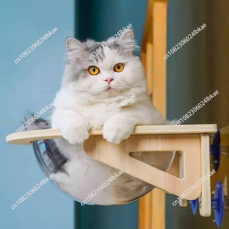 Solid Wood Cat Hammock Hanging Nest Pet Window Glass Hanging Bed Hanging Space Capsule Climbing Balcony Frame aaaaaaa