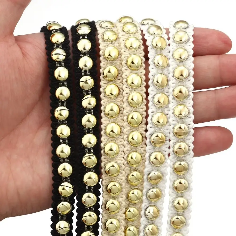 2yard Decorative Lace Polyester Lace Trim Gold Thread Pearl Edge Fabric Ribbon Hairpin Deco Ornament