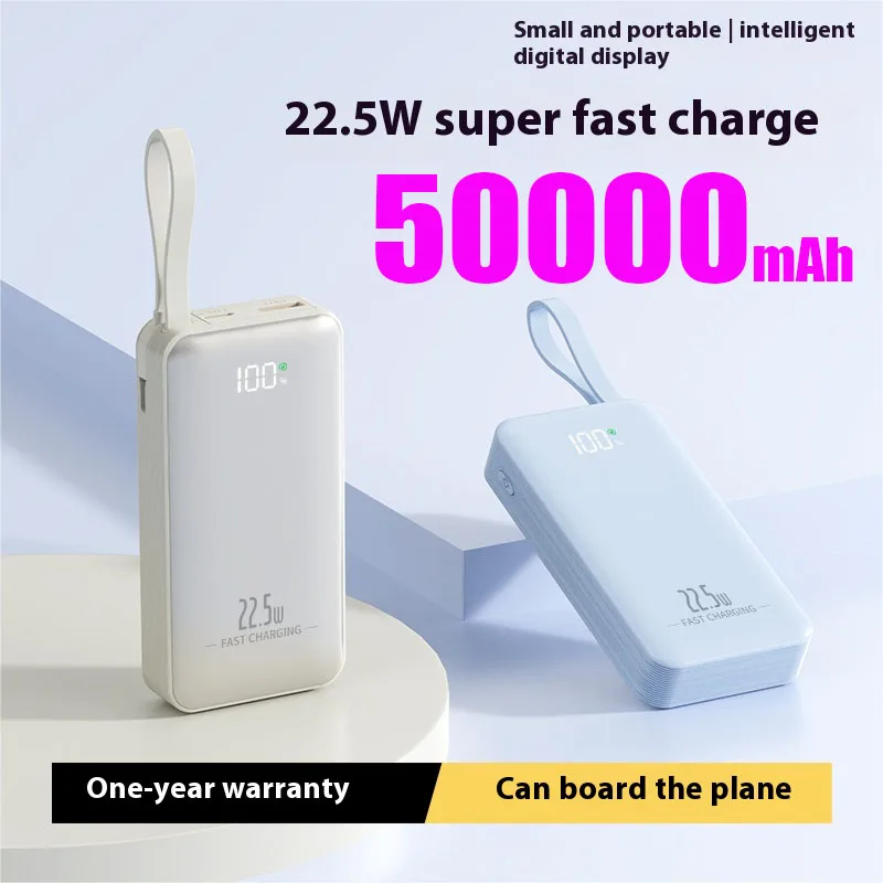 

50000mAh 22.5W High Capacity Power Bank Powerbank Portable Battery Charger For iPhone Samsung HUAWEI Xiaomi OPPO Fast Charging