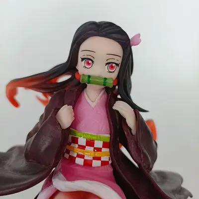 18cm Demon Slayer Sitting Posture Box Kamado Nezuko Anime Figure Kimetsu No Yaiba Statue Pvc Action Figurine Decoration Model