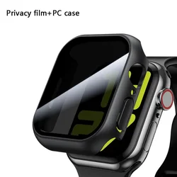 Privacy case for Apple Watch  40mm 44mm 41mm 45mm Hard PC bumper Glass screen protector for iWatch Series 9 8 7 6 5 4 SE Cover