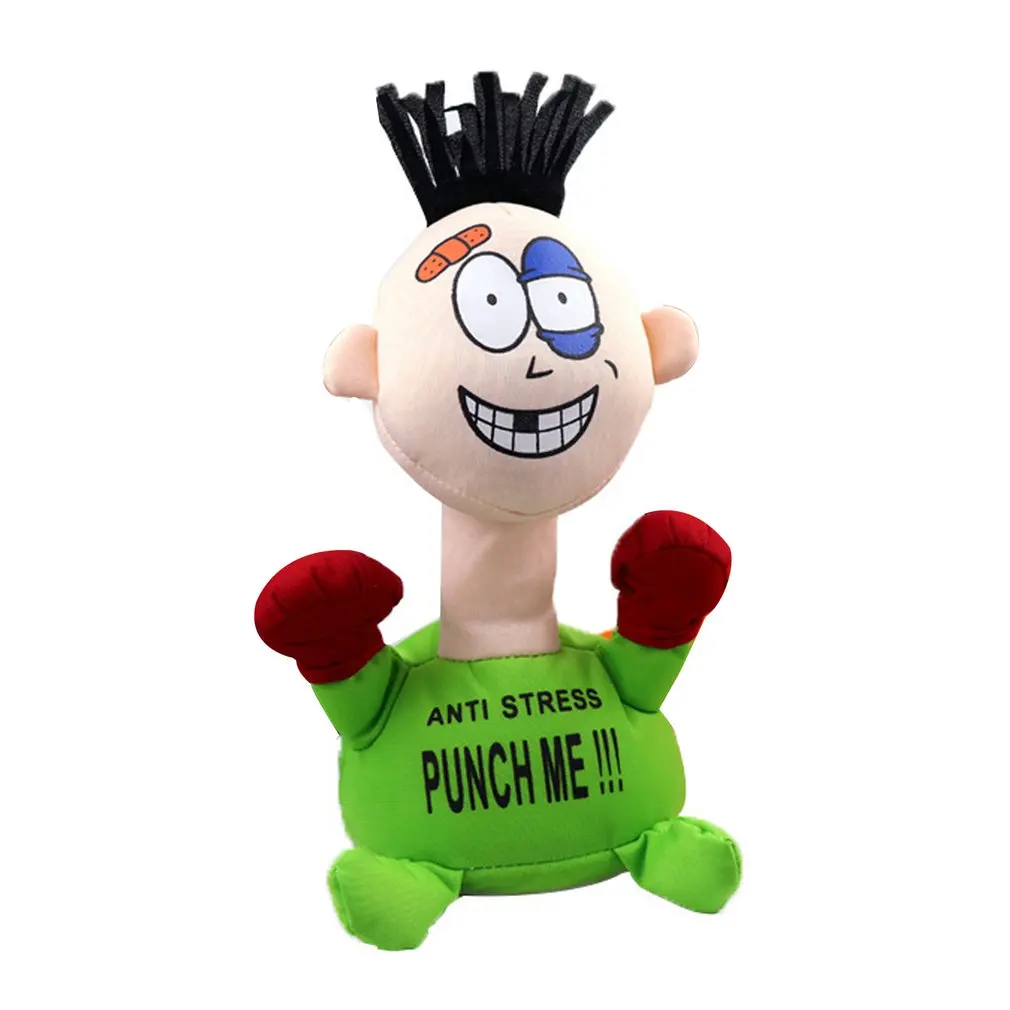 Plush Toy Punch Hit Me Villain Creative Vent Decompression Toys Doll Toys for Friends Funny Toys Children or Adult Gift