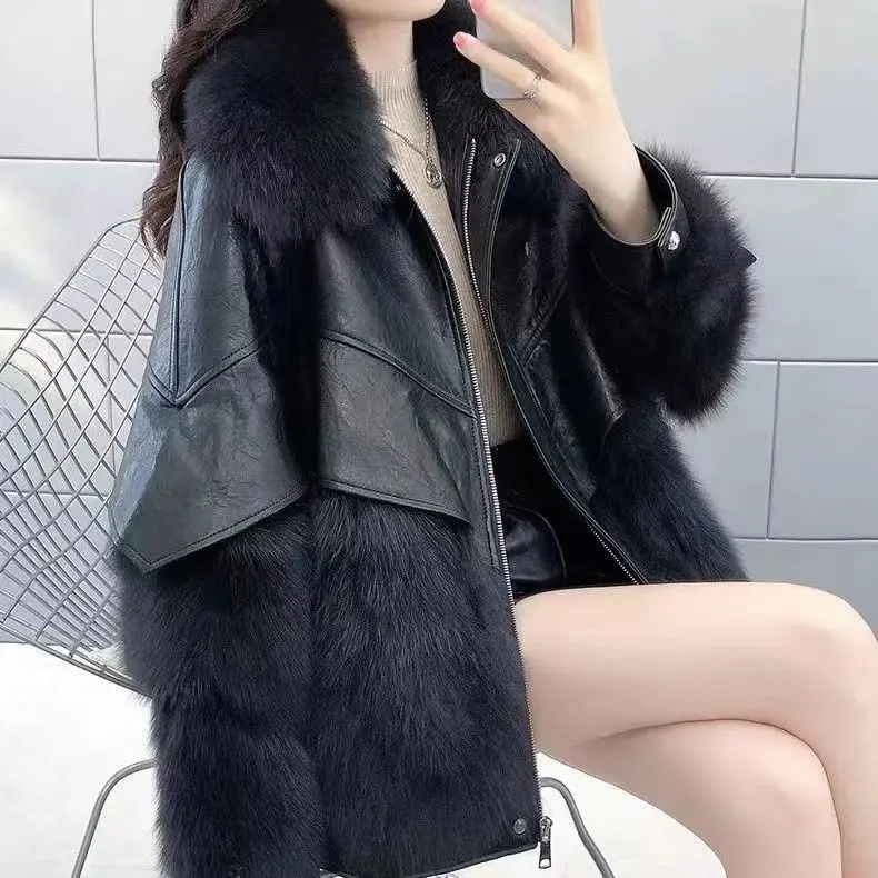 2024 Thicken Loose Faux Fur Coats Winter Warm Zipper Fly Feminina Elegant Imitate Mink Women Korean Fashion Chaquetas T193