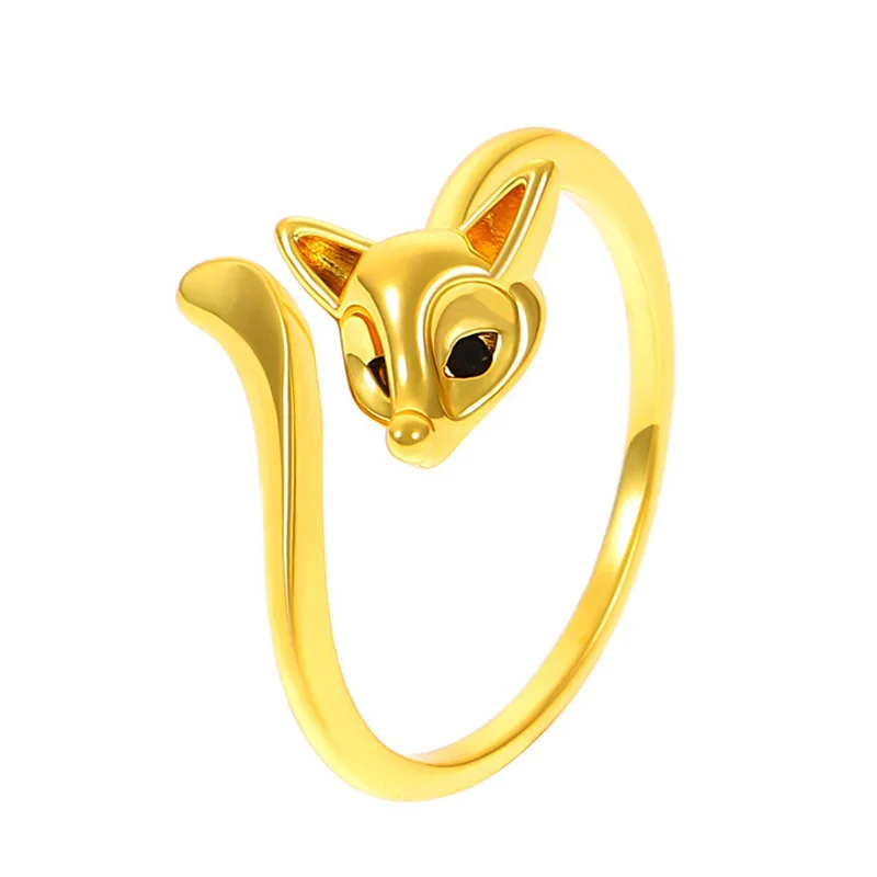 Vintage Fox Ring for Women Personality Swallow Frog Index Finger Rings Opening Adjustable Animal Jewelry Accessories Party Gifts