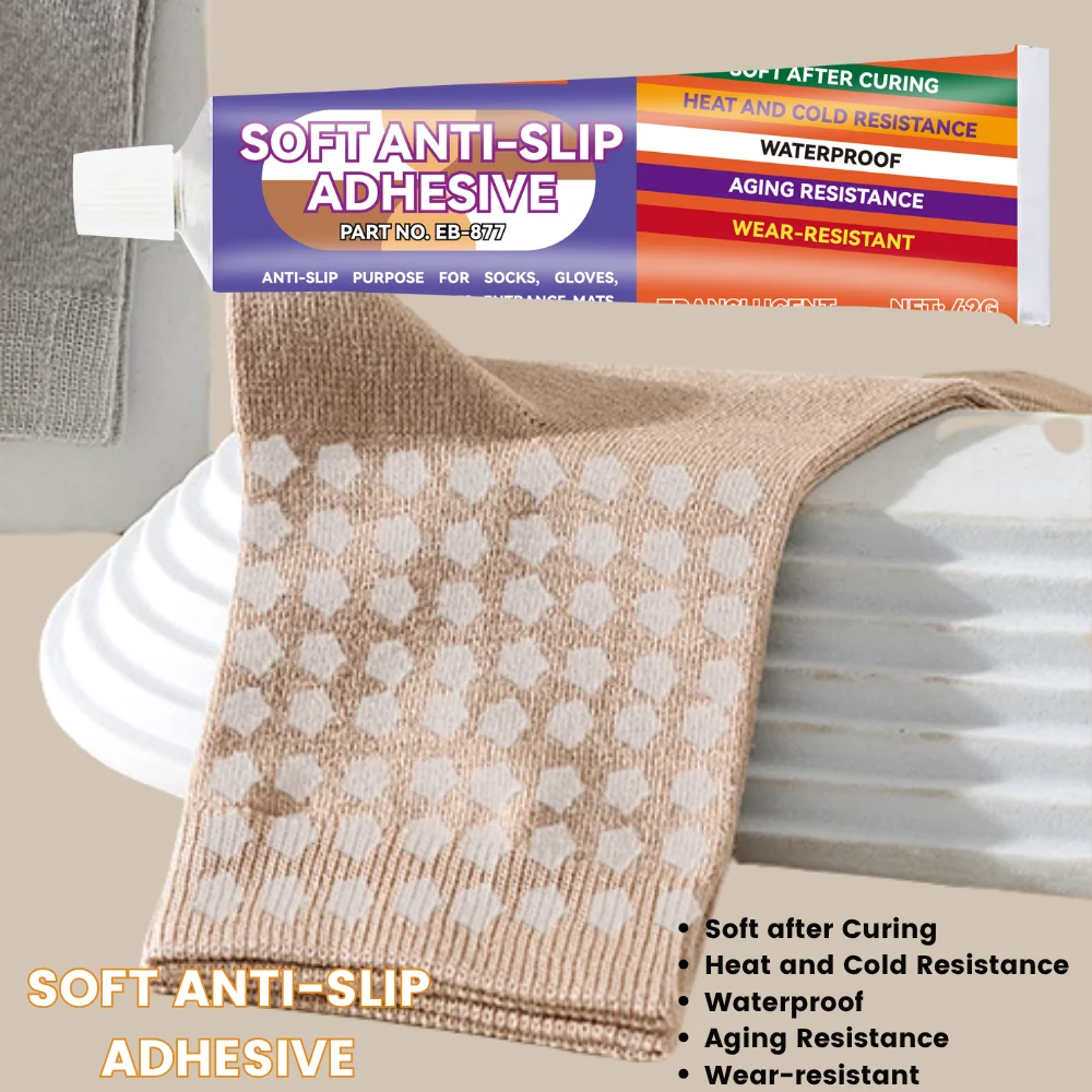 Anti-Slip Glue Multi-Use Waterproof for Socks Carpets Bath Mats Gloves Fabrics Appliances Strong Grip Long-Lasting Adhesive