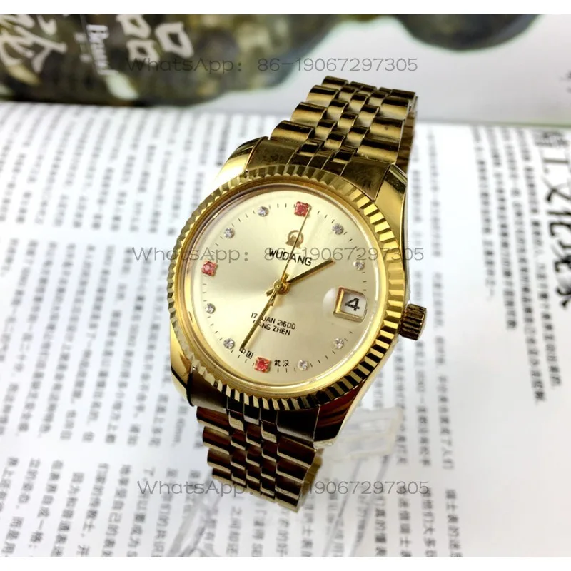 Original Stock, Produced By Wuhan Watch Factory, Single Calendar Manual Mechanical Watch, Diameter 38mm
