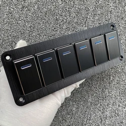 Metal 2-8 Gang Marine Boat Switch Panel LED ON-OFF Rocker Switch Panel For Marine Boat Caravan RV 12V 24V with Cars