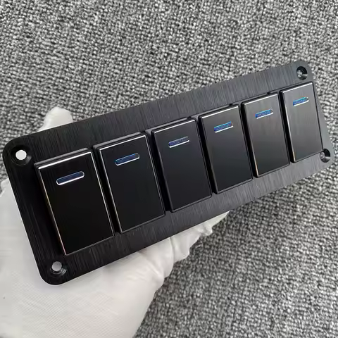 Metal 2-8 Gang Marine Boat Switch Panel LED ON-OFF Rocker Switch Panel For Marine Boat Caravan RV 12V 24V with Cars