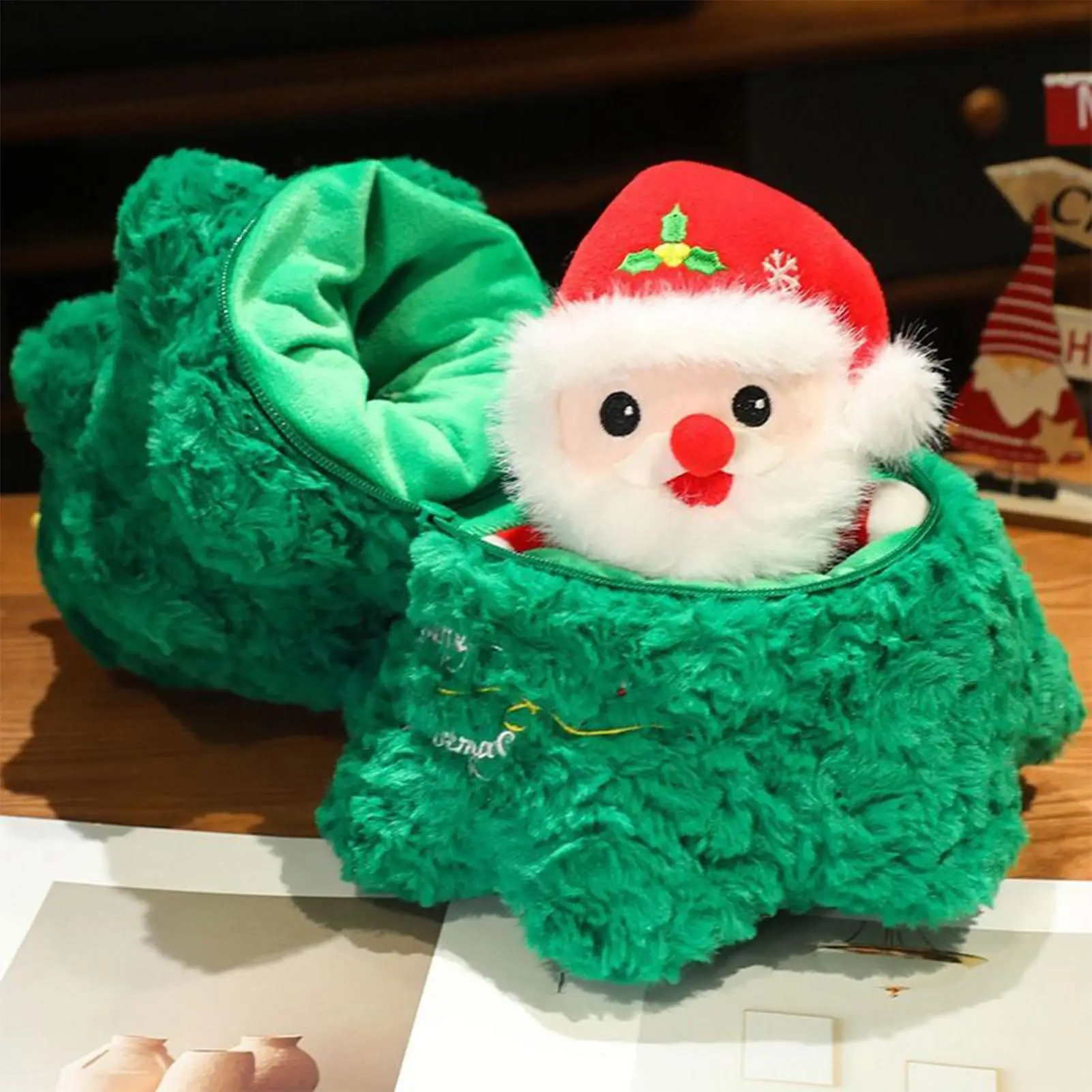 Árvore de natal de pelúcia santa bonecos de neve férias decoração de casa papai noel boneca de pelúcia animal de pelúcia para o quarto sala de estar dormitório escolar