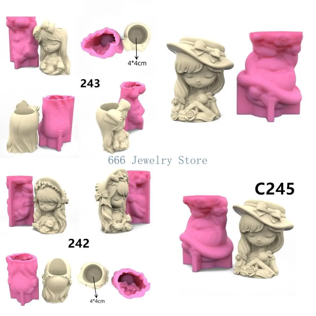 

F2TD держатель для ручек цветочный горшок силиконовая форма для девочек форма для эпоксидной смолы для DIY декоров из смолы