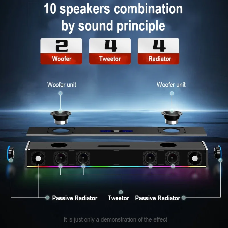 2026 2.1CH Bluetooth Home Theater System With Built-in Subwoofer And Wireless Microphone For TV