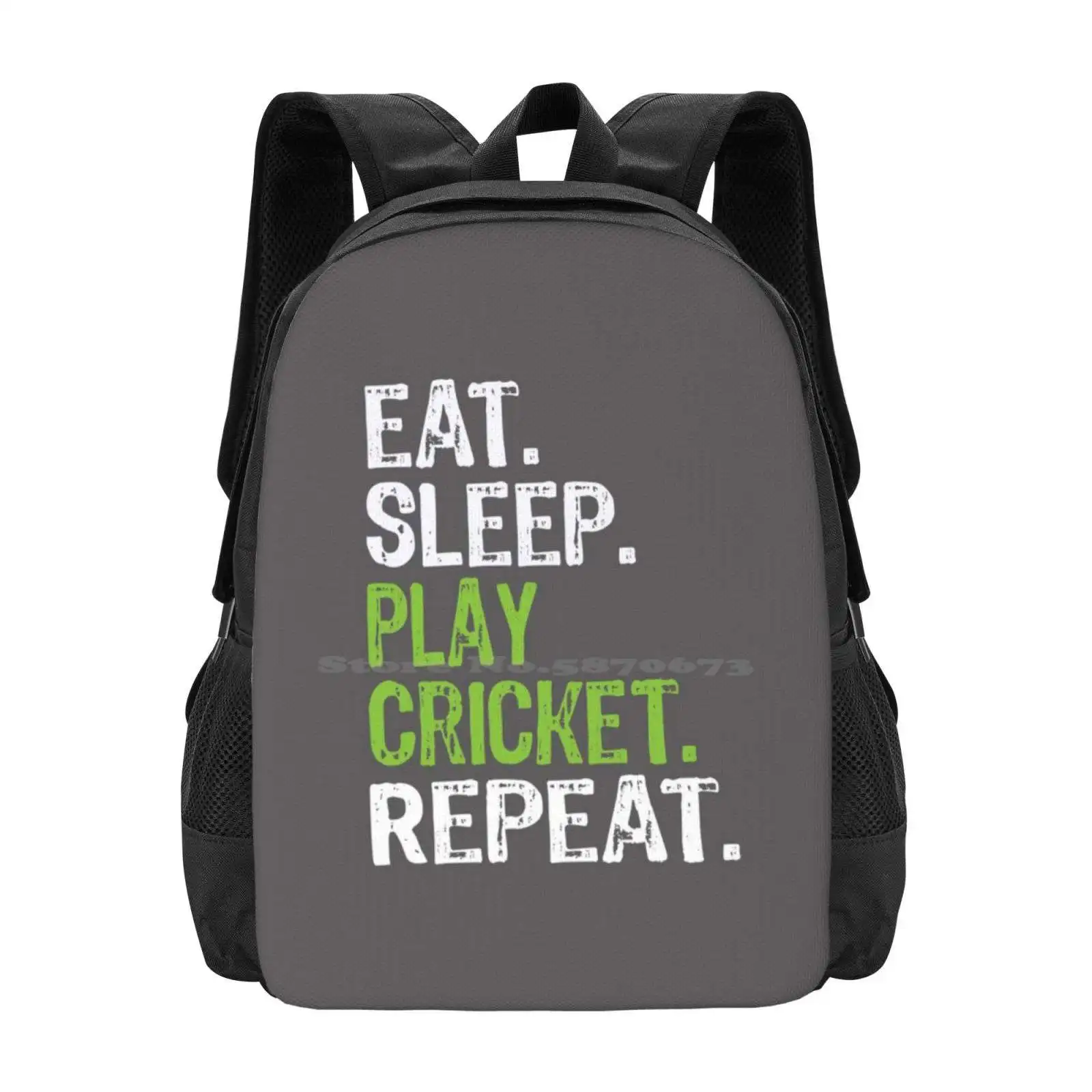 Best Eat Sleep Cricket Gift Design Pattern Design Bag Student'S Backpack Cricket Coach Love Cricket Cute Cricket Boys Cricket