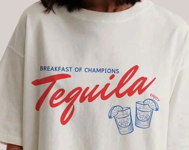 Retro-Tequila-Grafik-T-Shirts, lustige Alkohol-Trink-T-Shirts, Vintage-Mode, Hippie, süße Damen-Shirts, Tops, Unisex-Damenbekleidung