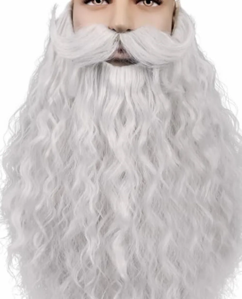 Weißer, brauner, orangefarbener, schwarzer, grauer Weihnachtsmann-Bart für Cosplay, verstellbarer Kunstbart mit Schnurrbart, Weihnachtsparty-Accessoire – Detail 5
