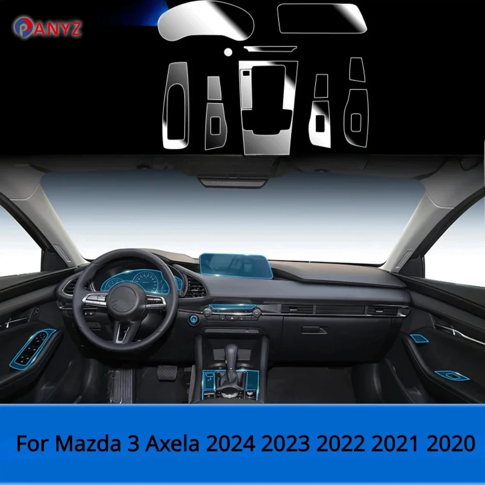 

Для Mazda 3 Axela 2024-2020 аксессуары для салона автомобиля, прозрачная пленка из ТПУ, панель переключения передач, центральная консоль, устойчивая к царапинам ремонт