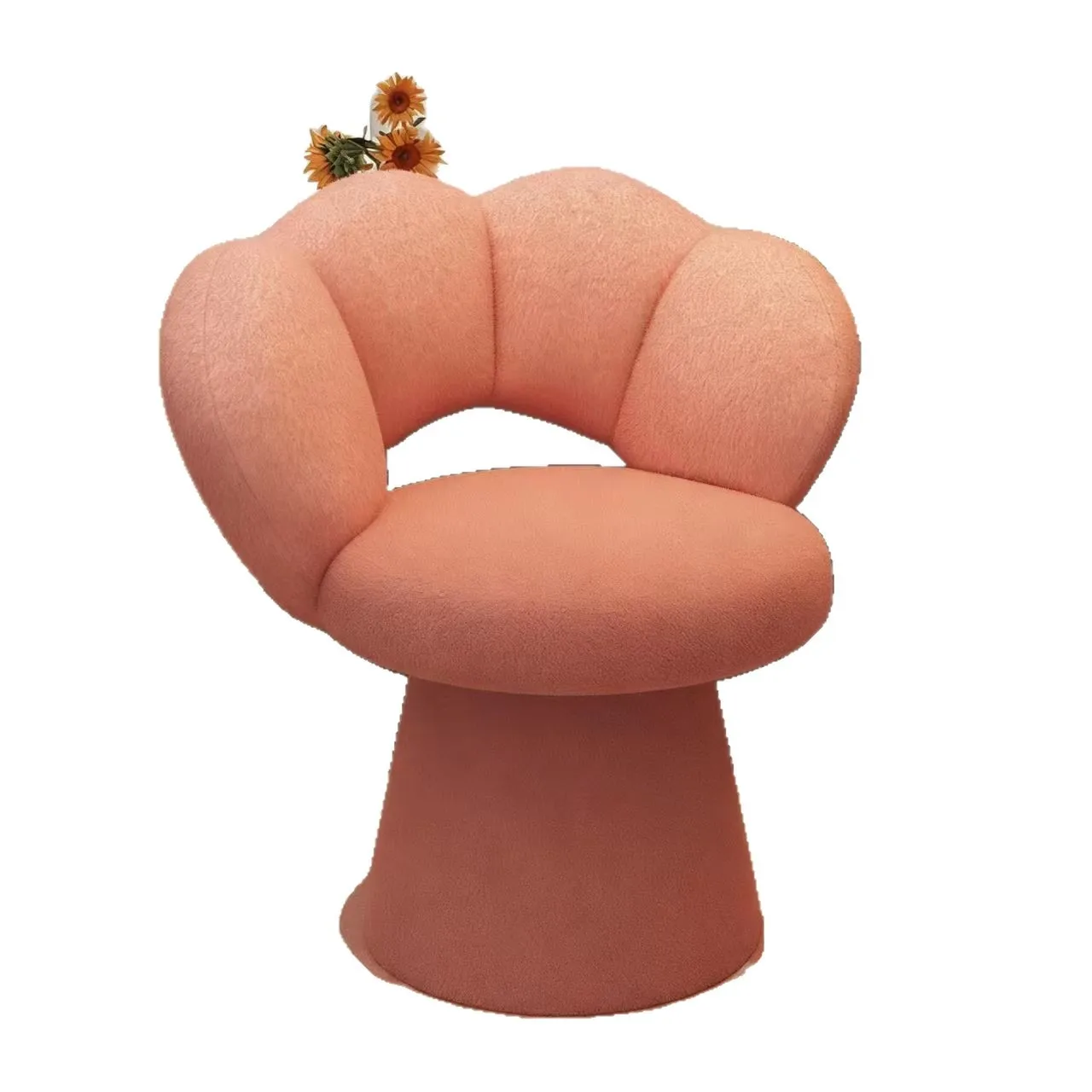 Ergonomischer Home-Office-Schreibtischstuhl mit Lordosenstütze, weiche Rückenlehne mit Blütenblatt, verstellbarer Schminktisch-Make-up-Stuhl für Wohnmöbel