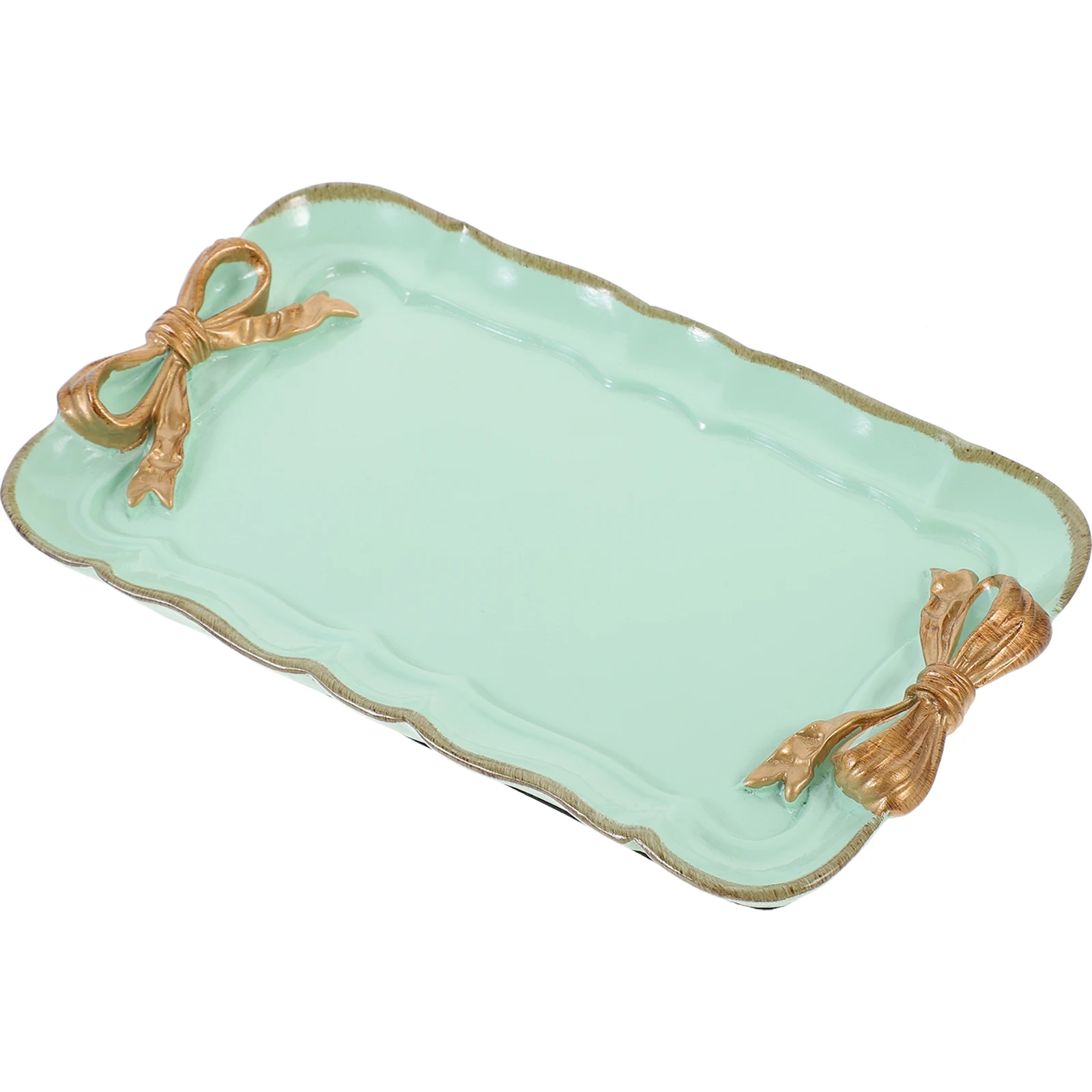 

Rectangular Bow Resin Tray Fruit Plate Decorative-serving Food Container Vintage Style Storage Trays Home Office Party Picnic