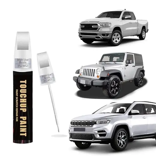 Bright Silver Metallic(PS2/WS2) Car Paint Touch Up Pen Compatible with JEEP,Automotive Scratch Remover for Nicks & Chips Repair