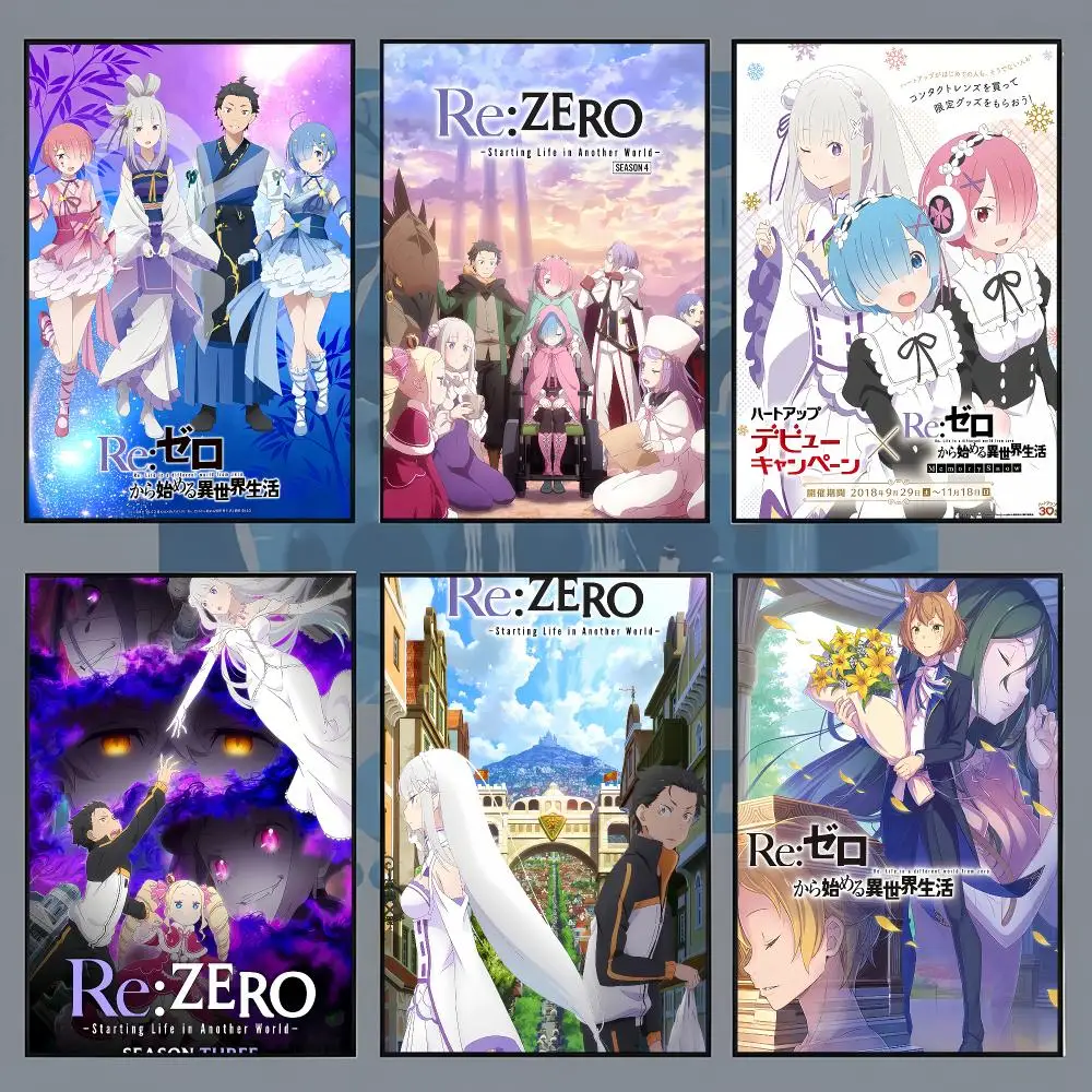 Anime ReZERO -Starting Life in Another World Poster Aesthetic Wall Art for Bedroom Study Office Home Decor Gift