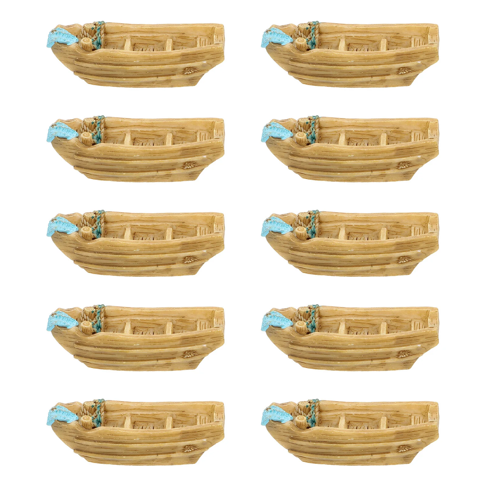 

10Pcs Resin Boat Craft Mini Raft Decorations Mini Garden Ornament Simulation Outdoor Landscape Decor Resin Boat Statues