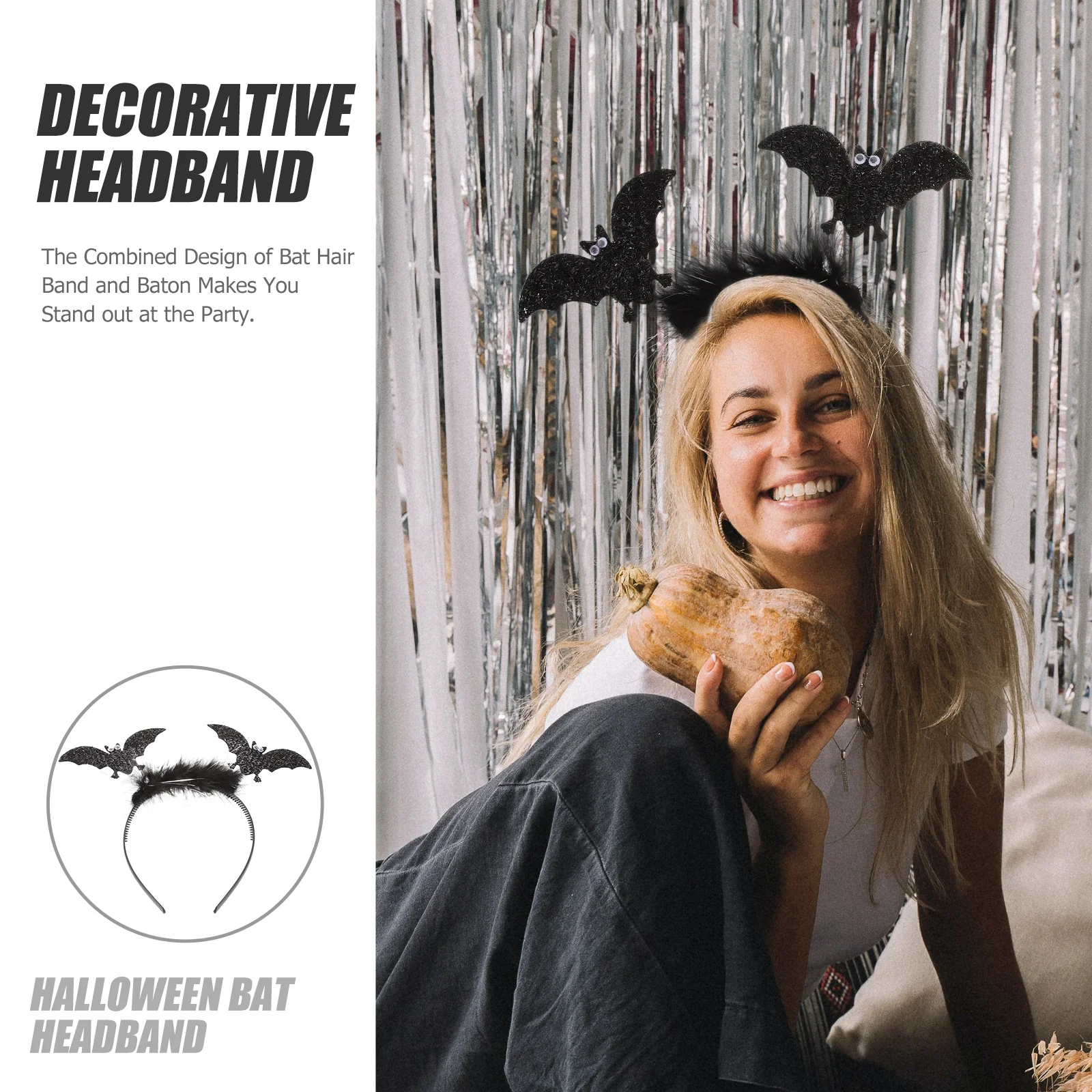 1 ensemble de bandeau chauve-souris d'halloween, baguette légère et confortable, accessoires pour cheveux de chauve-souris pour mascarade, fête Cosplay pour femmes