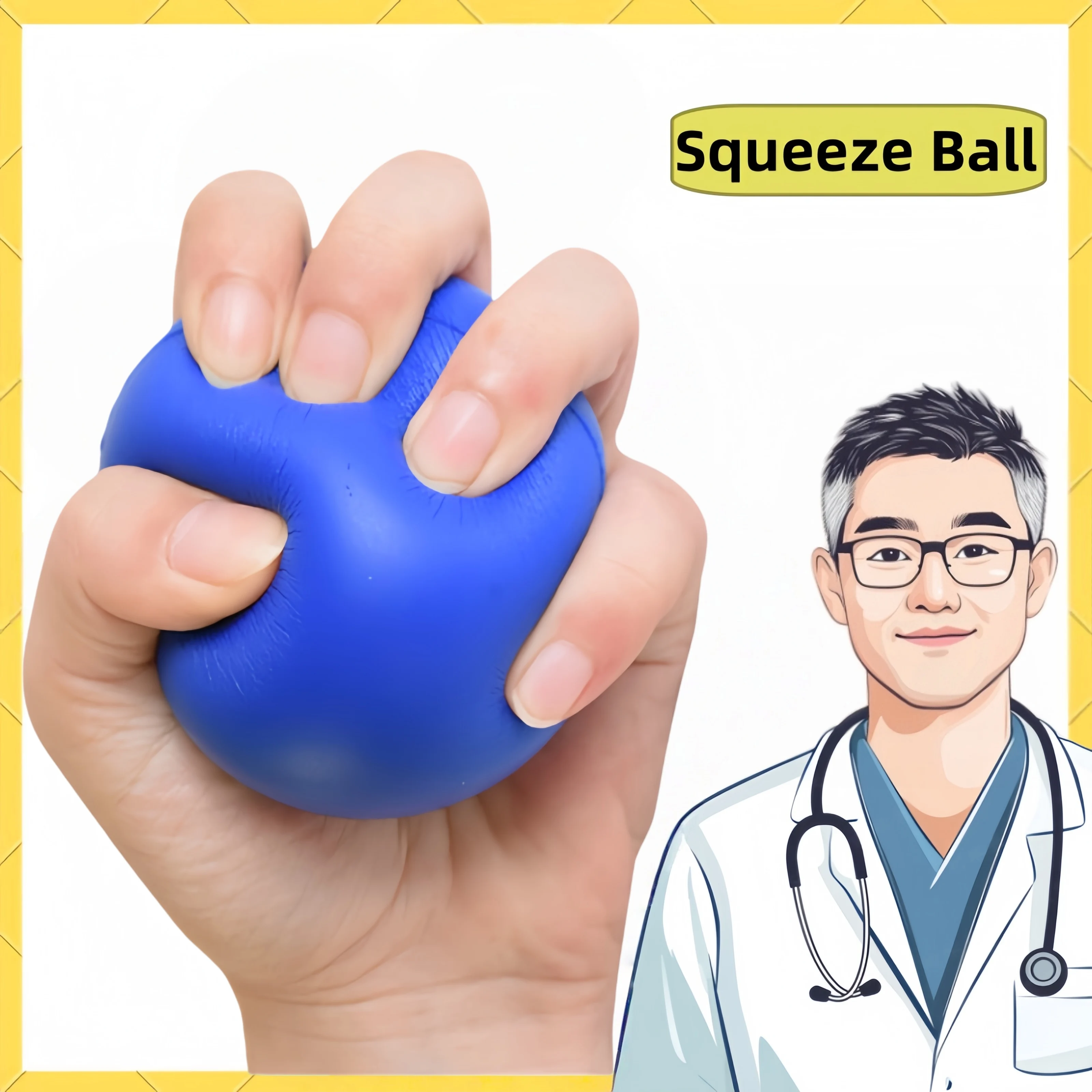Hand Grip Ball Strength Training Squeeze Ball for Wrist Power Building Finger Exercise Daily Fitness Relaxation Recovery Tool