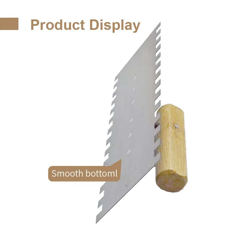 High Quality Carbon Steel Flat Trowel Eco-friendly Wooden Handle 40cm Blade For Smoothing Construction Site