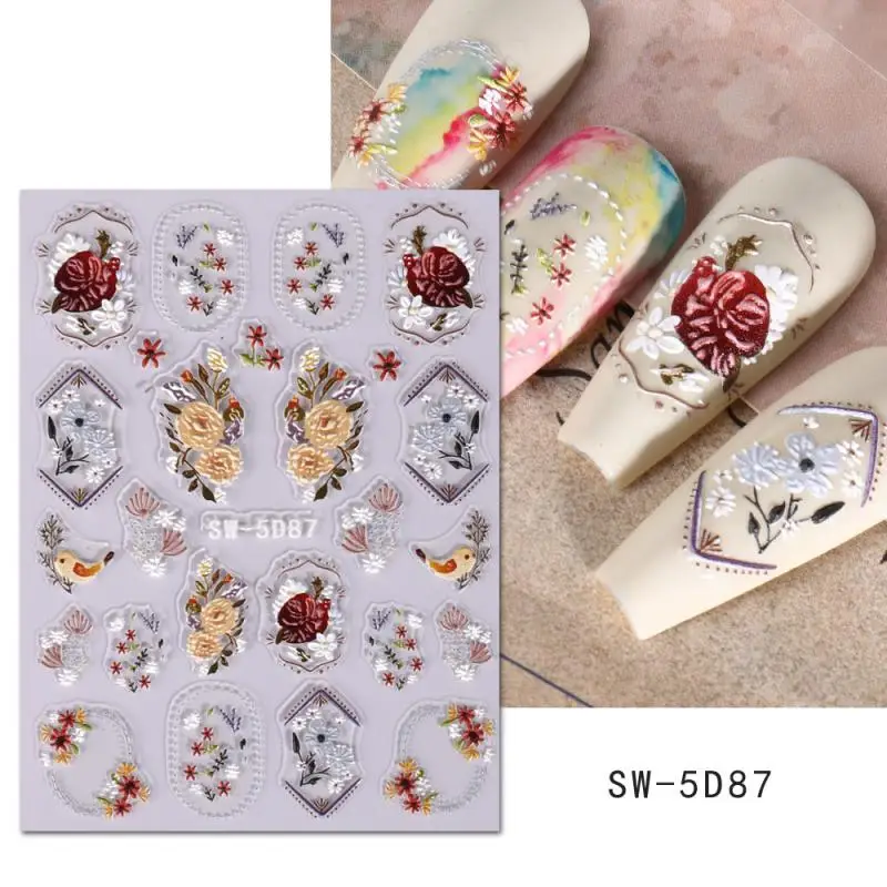 Embossed Filigree Stickers Cute Cartoon Variety Of Styles Water Proof Strong Stickiness Stickers 8.00*6.00*1.00cm Relief Design