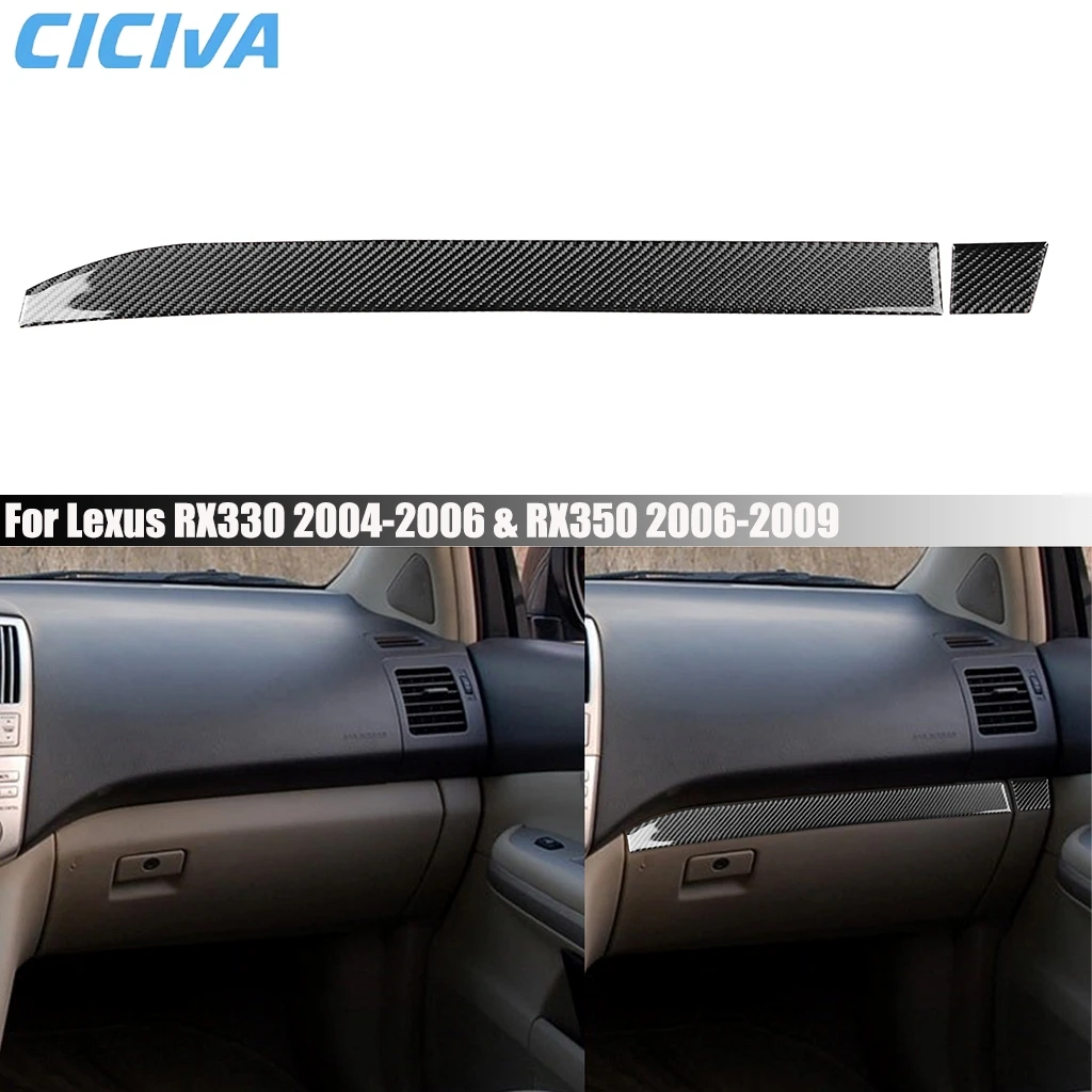 For Lexus RX330 2004-2006 RX350 2006-2009 Carbon Fiber Co-pilot Dashboard Storage Panel Car Accessories Interior Cover Stickers