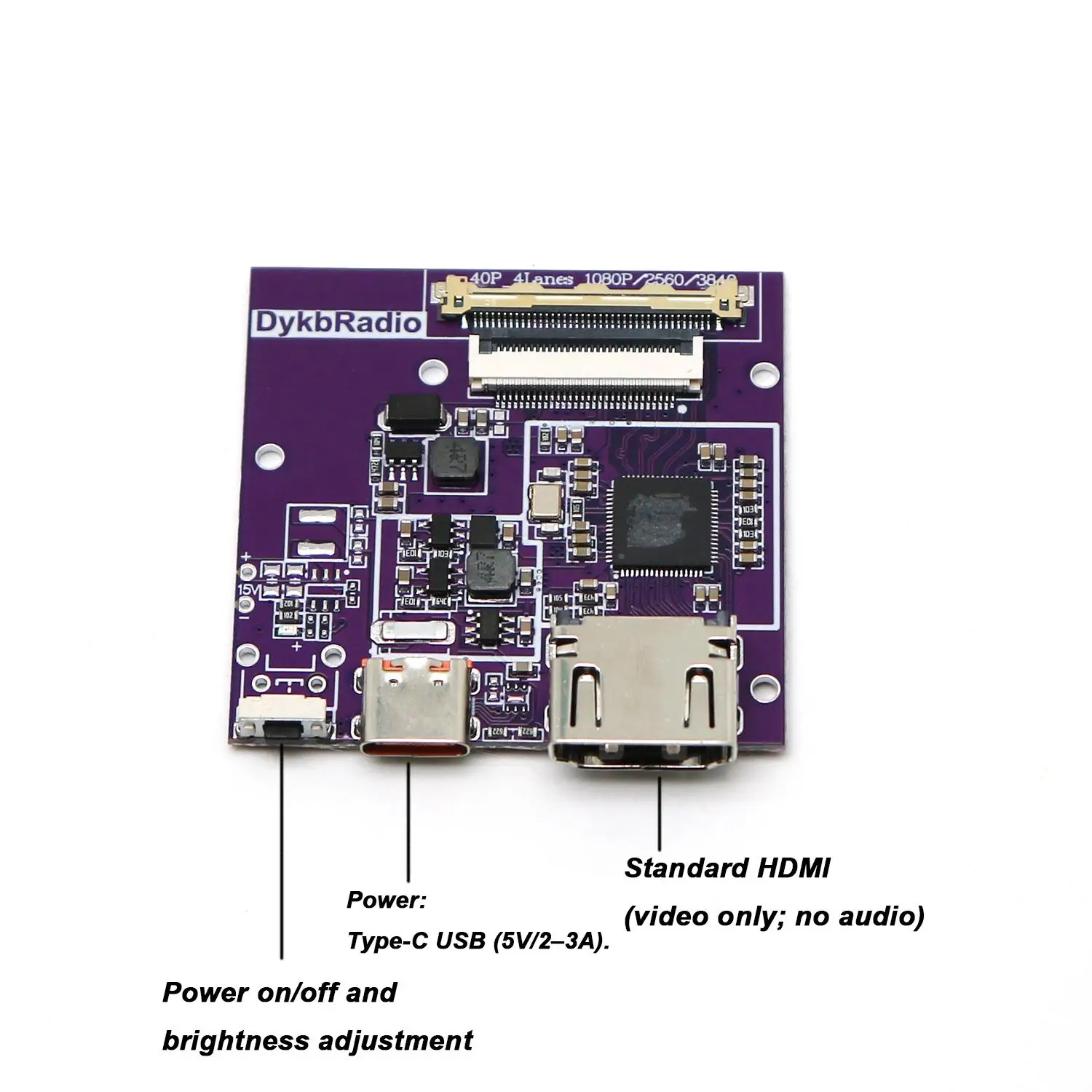 30pin 40pin HDMI TO EDP-Treiberplatte 2K 4K 60Hz 120Hz EDP-Signalprojektion tragbarer LCD-Laptop-Bildschirmmonitor Sekundäranzeige – Detail 2