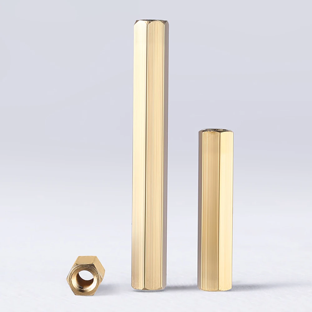 Hex Female To Female M2 M2.5 M3 M4 M5 M6 Brass Standoff Spacer Hexagonal Stud Spacer Hollow Pillars Length 3mm-80mm