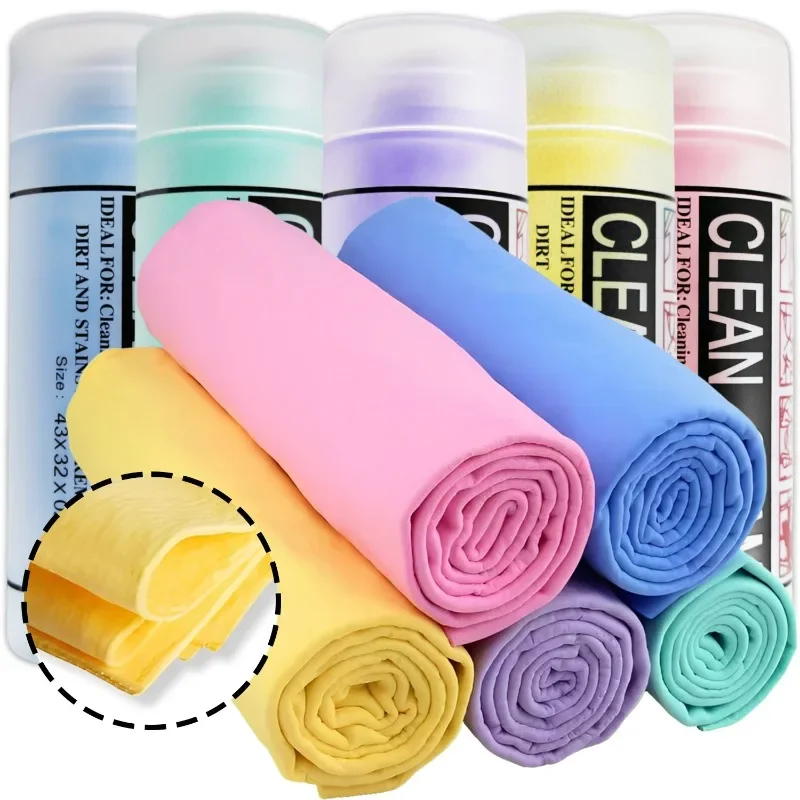 Car Wash Towel PVA Imitation Deerskin Super Absorbent Quick Drying Soft Scratch-Free Cleaning Cloth with