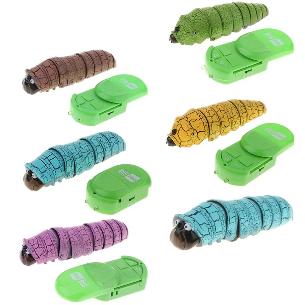 Remote Control Caterpillar Plastic Realistic Joke Toy Electronic RC for Kids Halloween Prank Trick Gift