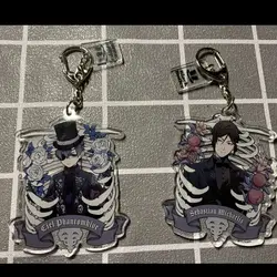 Ciel Phantomhive Anime Keychain Women Black Butler Acrylic Key Chain Man Key Ring Pendant Ornament Accessories Friend Gift