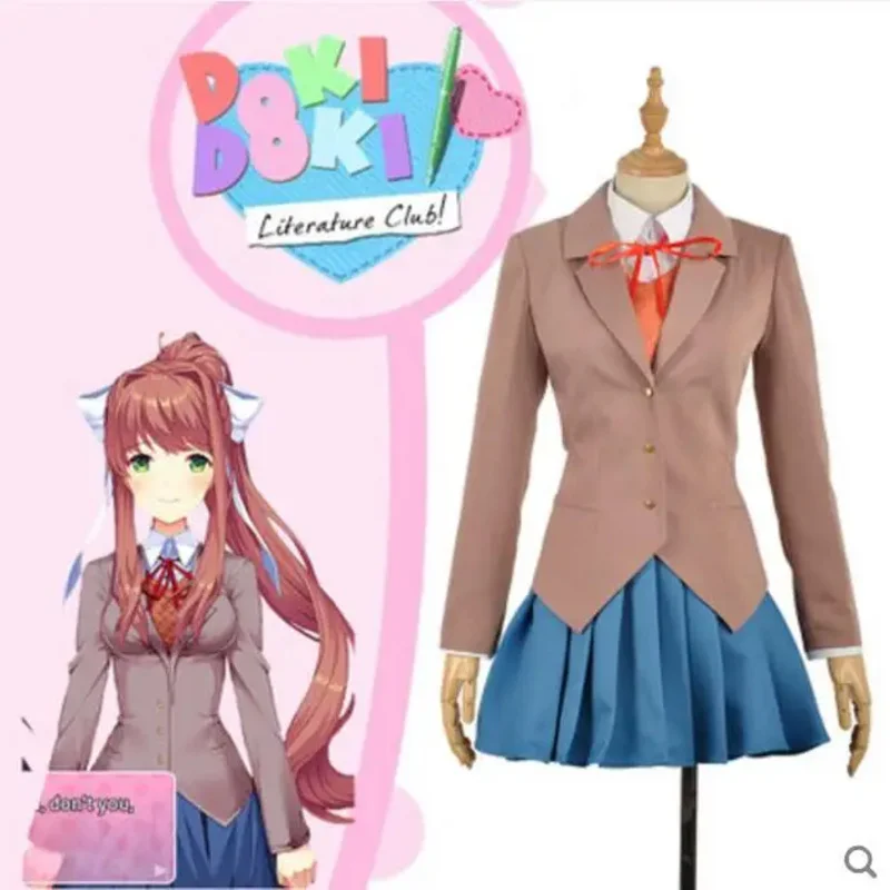 Costume de Cosplay Sayori Yuri Natsuki Monika Doki, Uniforme Sвde Club Anime, pour Halloween, pour Femme