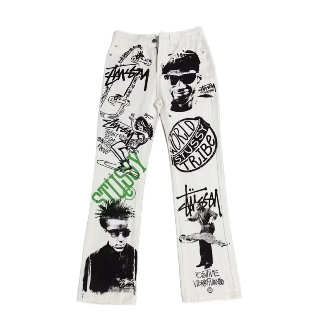 Y2K Mens Womens Gothic Hip Hop Letter Patch Retro Baggy Pants Sweatpants Streetwear Graphics Embroidered Trousers Casual Pants